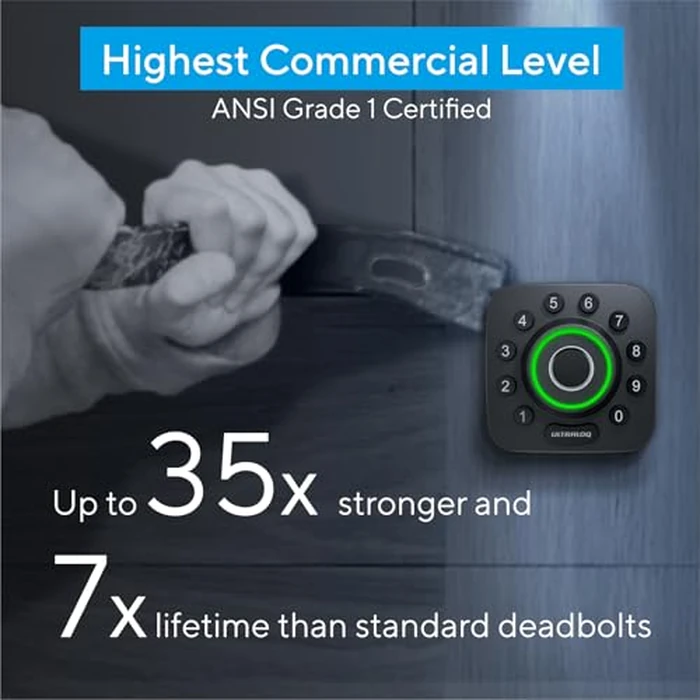 ULTRALOQ U-Bolt Pro WiFi Smart Lock with Door Sensor, 8-in-1 Keyless Entry Door Lock with Fingerprint ID, App Remote Control, Built-in WiFi Keypad Deadbolt, Auto Unlock, IP65 Waterproof, Easy Install by ULTRALOQ - Image 8