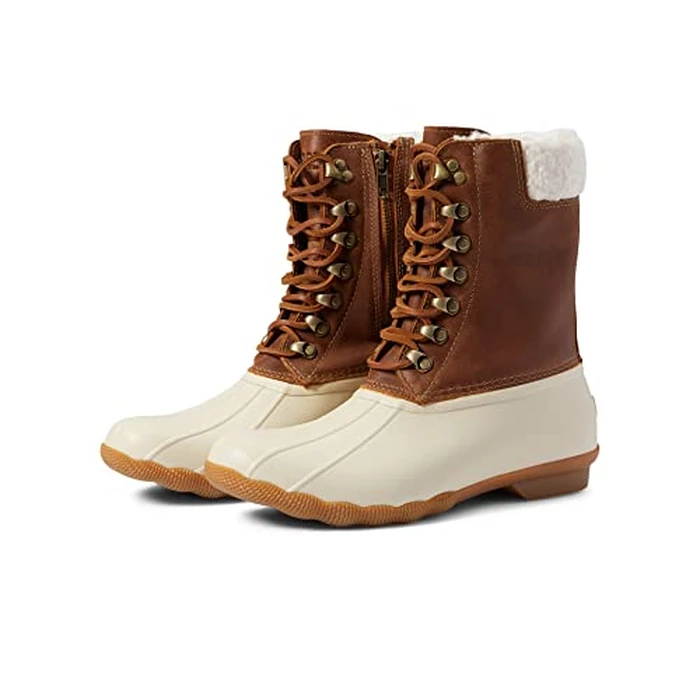 Sperry Women's Saltwater Tall Boot, Ivory Leather, 8 M US by Sperry - Used - Like New condition