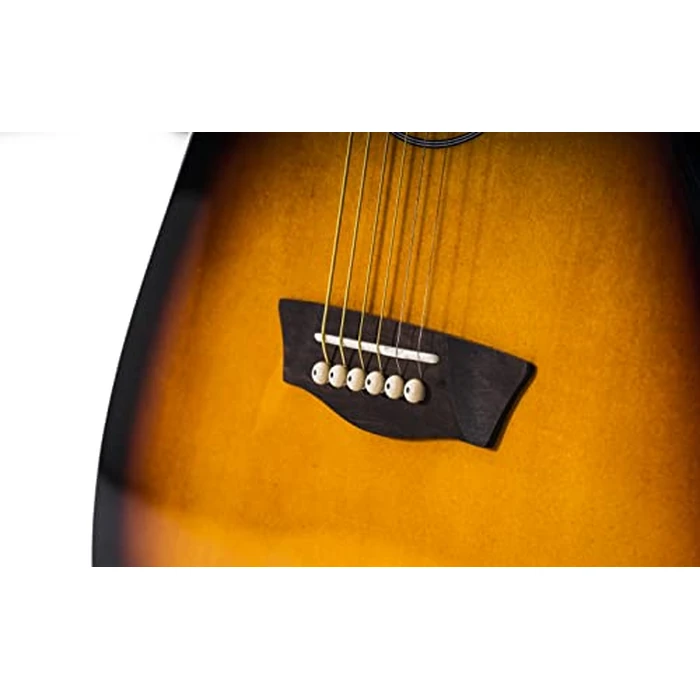 Washburn Vintage Series 6 String Acoustic-Electric Guitar, Right, Tobacco Sunburst (WA90CEVSB) by Washburn - Image 2