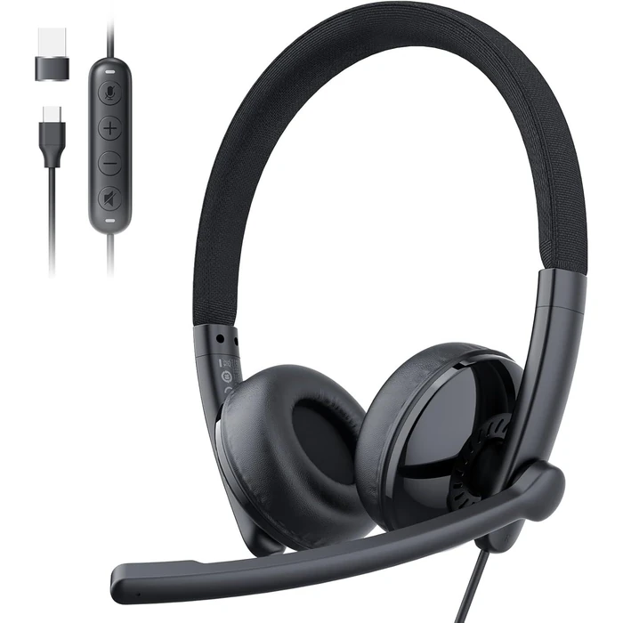 Emeet HS50 Wired Headset on-Ear Computer Headphones - Black by Emeet - Refurbished - Excellent condition - US$32.13