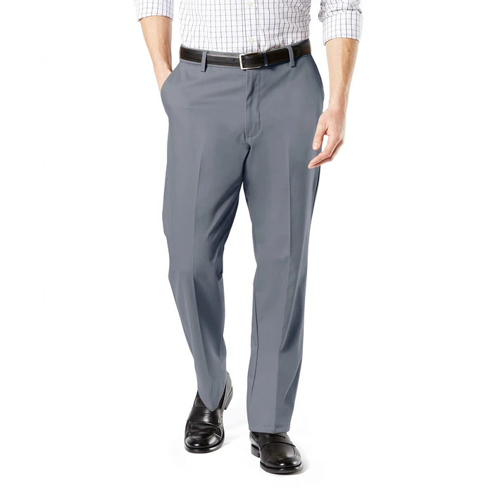 Dockers(R) Men's Classic Fit Signature Khaki Lux Cotton Stretch Pants (Regular and Big & Tall), Burma Grey, 42W x 32L by DOCKERS - Used - Like New condition