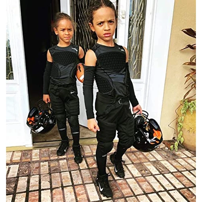 COOLOMG Youth Baseball Padded Shirt Kids Chest Protector Rib Heart Guard Sternum Protection for Football Softball Lacrosse Rugby White L by COOLOMG - Image 3