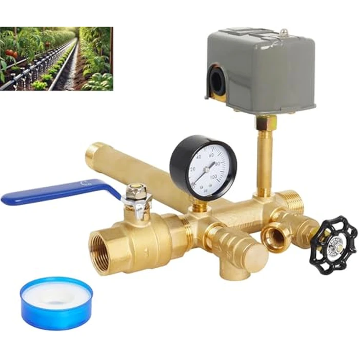 1" x 11" Well Pressure Tank Tee Kit with 40-60Psi Switch - Fits Most Tanks Up to 16" Diameter by Hoqqf - Used - Acceptable condition