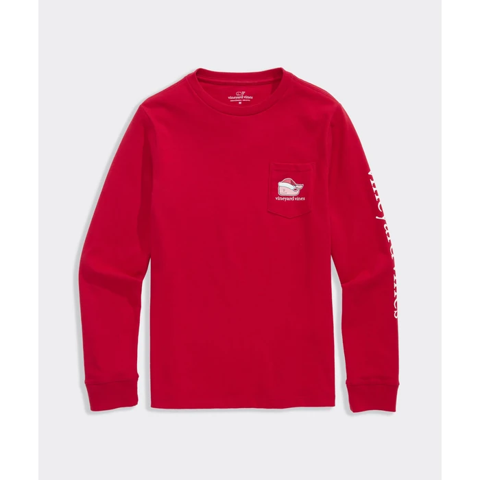 Vineyard Vines Boys' 2025 Santa Whale Long-Sleeve Pocket Tee, Red Velvet, S by vineyard vines - Image 3