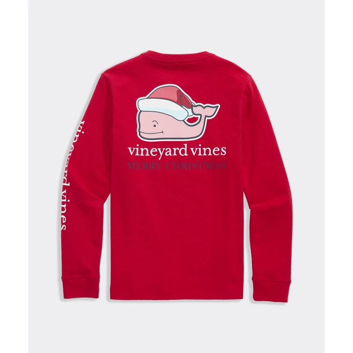Vineyard Vines Boys' 2025 Santa Whale Long-Sleeve Pocket Tee, Red Velvet, S by vineyard vines - Image 4