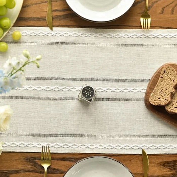 Artoid Mode Boho Cream Tassel Table Runner, Farmhouse Style Kitchen Table Decoration Holiday Wedding Party Dinning Birthday Decor 33x273 cm by Artoid Mode - Image 4