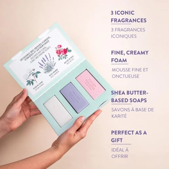 Panier des Sens - Mothersday Gift Bar Soap Gift Set for Women - Cotton, Rose, Lavender Soap Bars - Birthday Gift for Her - Hand & Body Soap Bars with Shea Butter - 97% Natural Ingredients - 3x3.5oz by Panier des Sens - Image 3