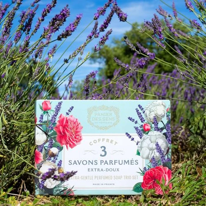 Panier des Sens - Mothersday Gift Bar Soap Gift Set for Women - Cotton, Rose, Lavender Soap Bars - Birthday Gift for Her - Hand & Body Soap Bars with Shea Butter - 97% Natural Ingredients - 3x3.5oz by Panier des Sens - Image 8