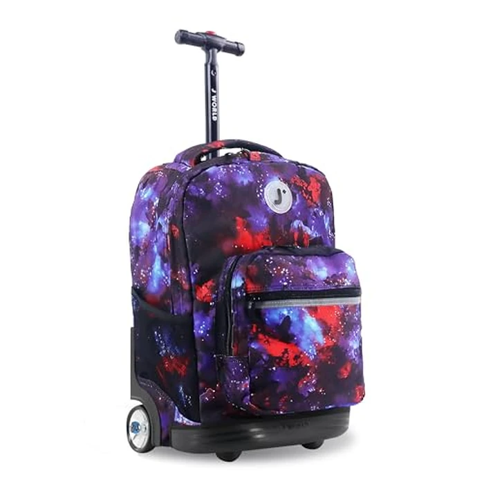 J World Sunrise Kids Rolling Backpack for Girls Boys. Roller Bookbag With Wheels For School, Galax by J World New York - Used - Like New condition - US$46.30