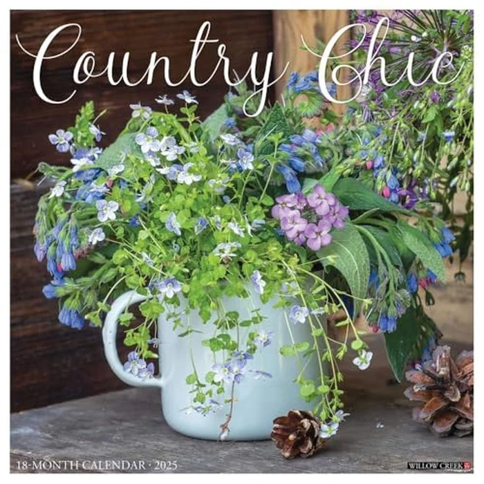 Country Chic 2025 12" x 12" Wall Calendar by WILLOW CREEK - Used - Acceptable condition - CA$3.13