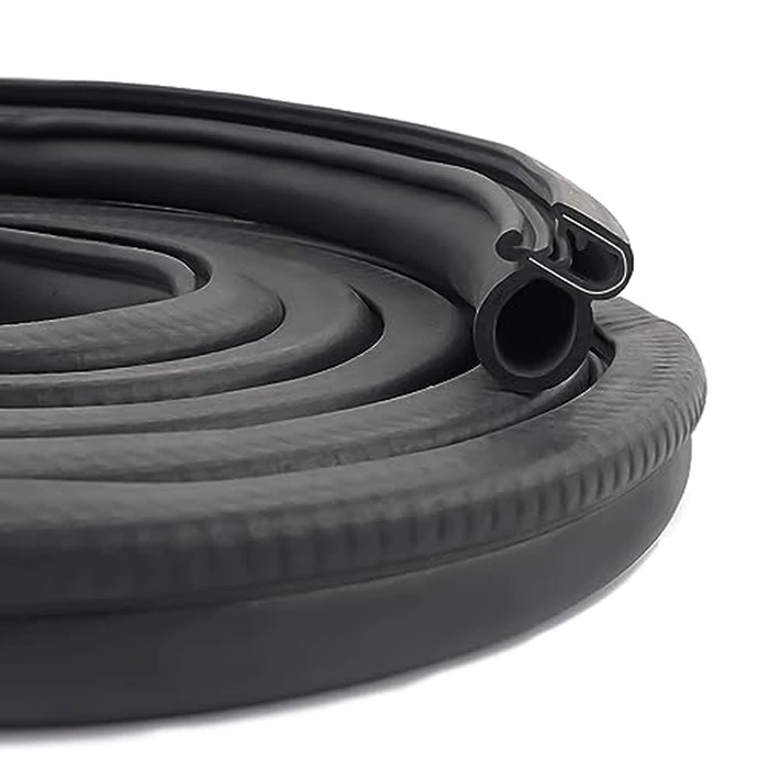 20Ft Car Door Seal Strip,U-Shaped Automotive Weather Stripping Rubber Seal Strip with Metal Clips,Universal Push-in Car Door Edge Guards Fits Car Truck Boat RV Home (20Ft) by Salior - Image 1