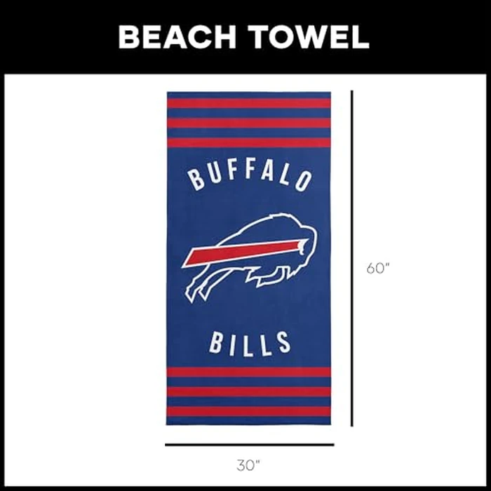 Northwest NFL Buffalo Bills Unisex-Adult Beach Towel, 30" x 60", Stripes by Northwest - Image 6