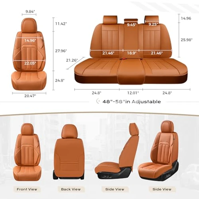 Coverado Car Seat Cover, Cover for Cars Front Seat, Premium Leather, Universal Fit Waterproof Seat Protectors, Car Seat Cushion Non-Slip for Most Cars-Brown by Coverado - Image 5