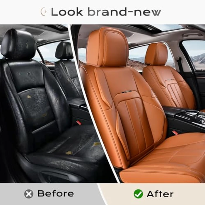 Coverado Car Seat Cover, Cover for Cars Front Seat, Premium Leather, Universal Fit Waterproof Seat Protectors, Car Seat Cushion Non-Slip for Most Cars-Brown by Coverado - Image 7