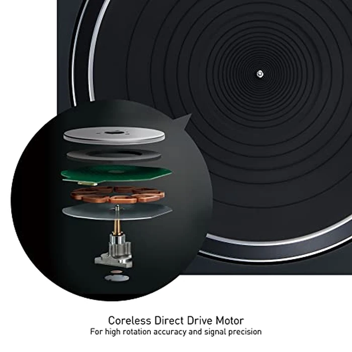 Technics Turntable, Premium Class HiFi Record Player with Coreless Direct, Stable Playback, Audiophile-Grade Cartridge and Auto-Lift Tonearm, Dustcover Included - SL-100C, Black (SL-100C-K) by Technics - Image 3