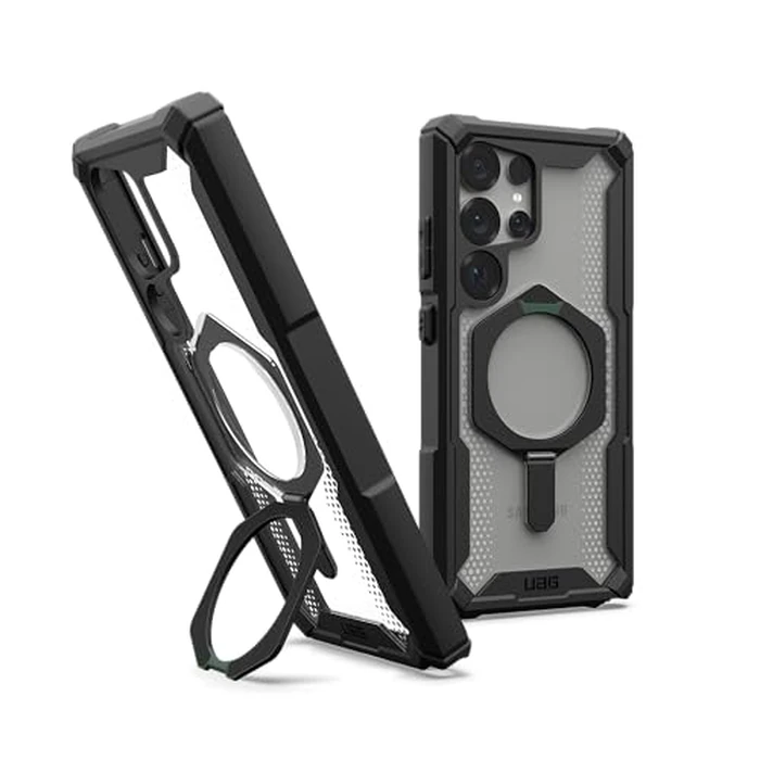 URBAN ARMOR GEAR UAG for Samsung Galaxy S25 Ultra Case 6.9" with Kickstand Plasma XTE - Compatible with Magnetic Charging Transparent Rugged Military Drop Tested Protective Cover, Black/Clear by URBAN ARMOR GEAR - Used - Acceptable condition - CA$44.39