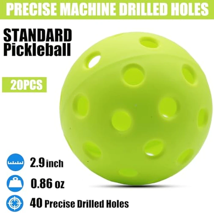 Magicorange Pickleball Balls, 20 Pack USAPA Approved 40 Holes Outdoor Pickleballs, High Elasticity & Durable Pickle Balls (Green, 40 Holes) by Magicorange - Image 2