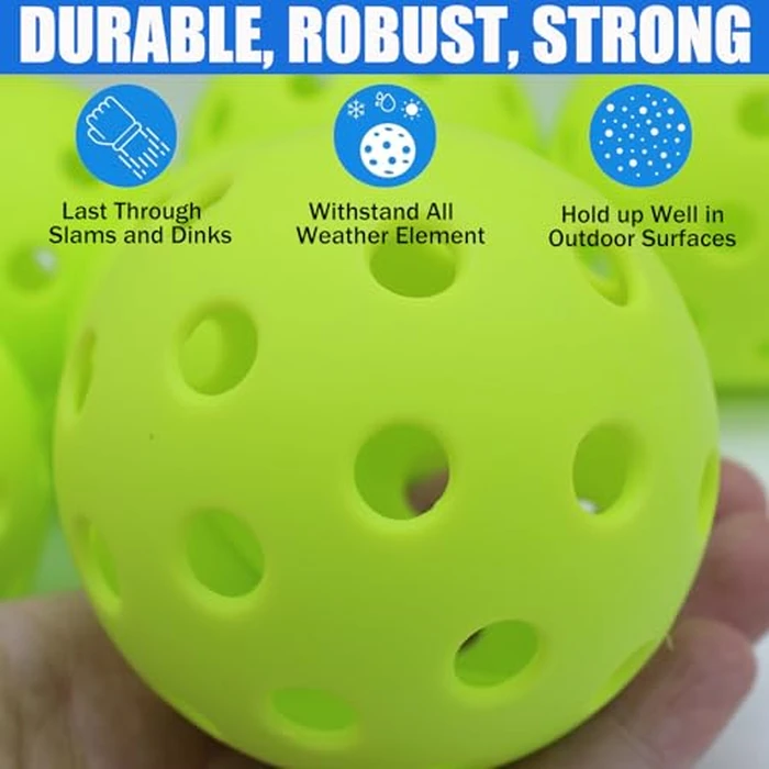 Magicorange Pickleball Balls, 20 Pack USAPA Approved 40 Holes Outdoor Pickleballs, High Elasticity & Durable Pickle Balls (Green, 40 Holes) by Magicorange - Image 3