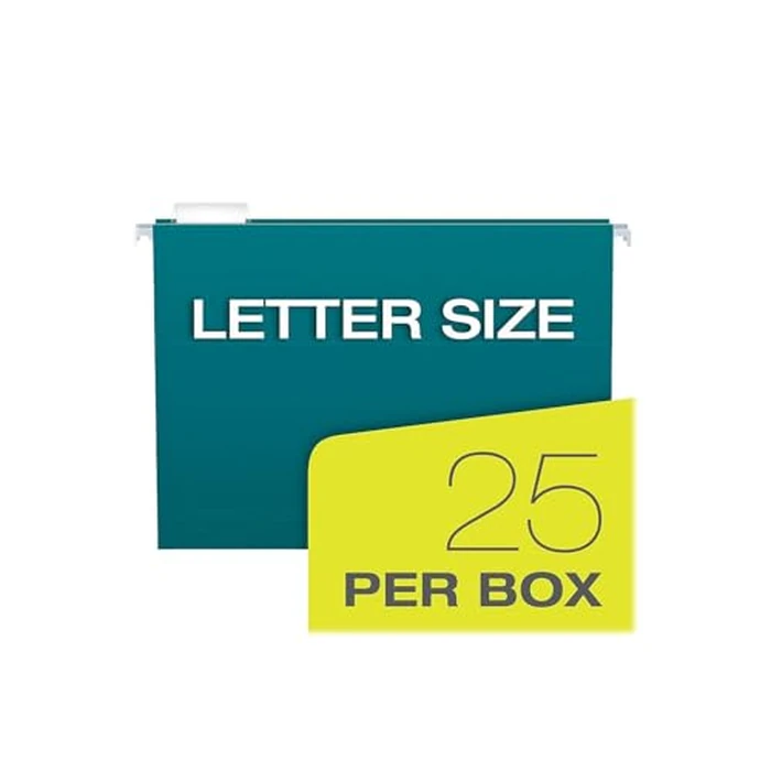 Pendaflex Recycled Hanging File Folders, Letter Size, Assorted Jewel-Tone Colors, Two-Tone for Foolproof Filing, 1/5-Cut Tabs, 25 Per Box (81667) by Pendaflex - Image 7