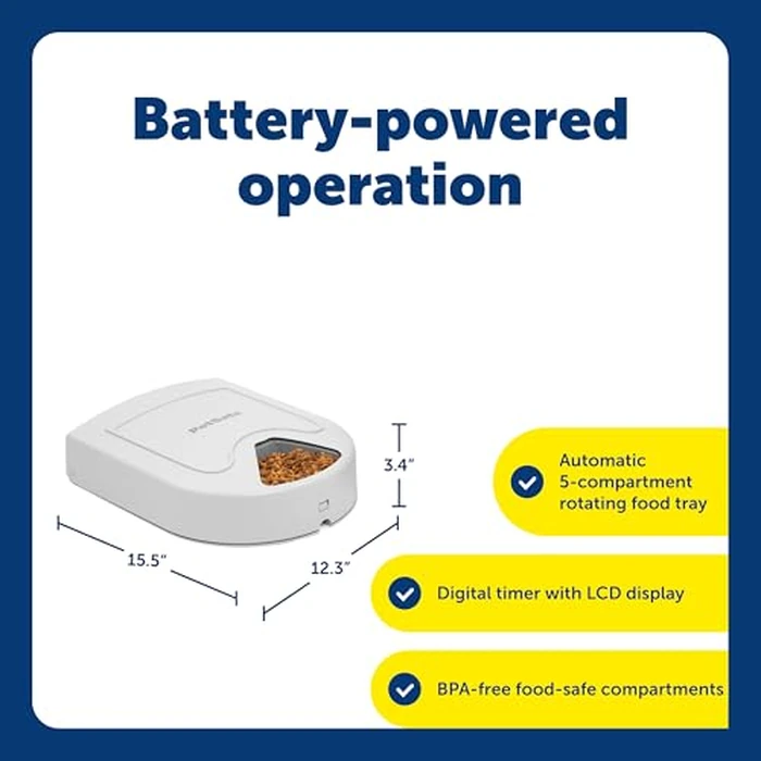 PetSafe Automatic Dog Feeder, 5 Meals, 40 oz Capacity, Plastic, for Dry Food, Multiple Pets by PetSafe - Image 4