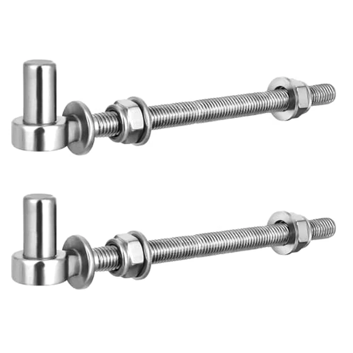 Vatemechie Premium Heavy-Duty Stainless Steel J-Bolt Gate Hinge, 6" - Ultimate Durability and Reliability for Farm, Garden, and Industrial Gates (5/8" Pin, Nuts & Washers Included, 2Pcs) by Vatemechie - Used - Like New condition - US$9.48