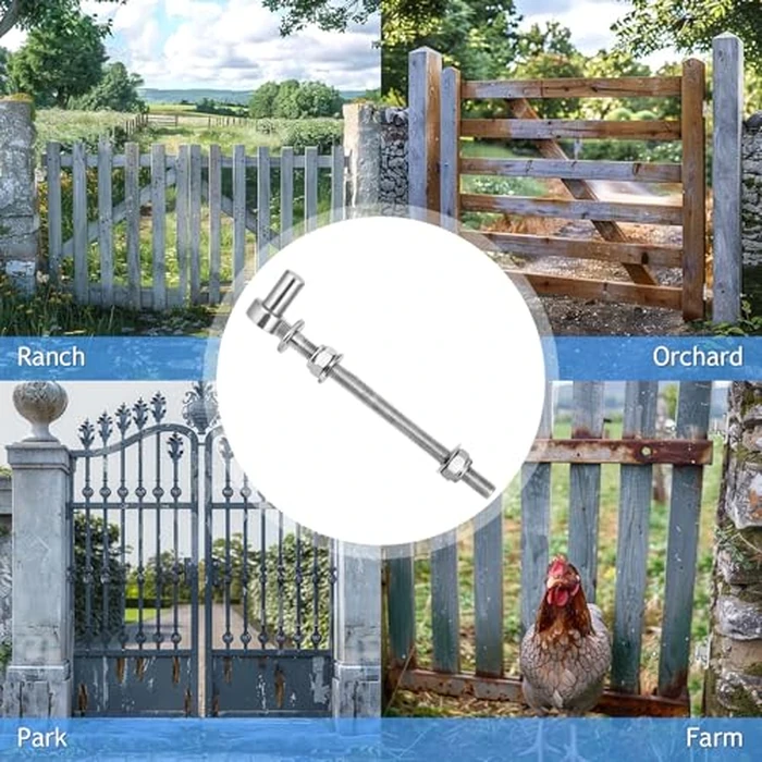 Vatemechie Premium Heavy-Duty Stainless Steel J-Bolt Gate Hinge, 6" - Ultimate Durability and Reliability for Farm, Garden, and Industrial Gates (5/8" Pin, Nuts & Washers Included, 2Pcs) by Vatemechie - Image 6