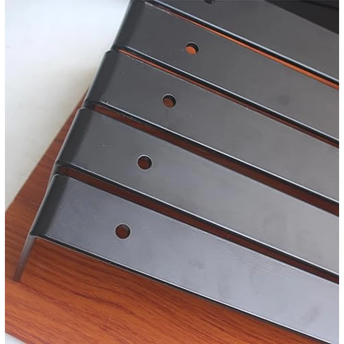 4 Pack - 9.25" L x 6" H x 1.5" W J Lip Shelf Brackets Rustic Farmhouse Iron Wall Floating Shelf Bracket Metal Shelf Bracket Industrial Shelf Supports with Screws Black by MHMYDZ - Image 7