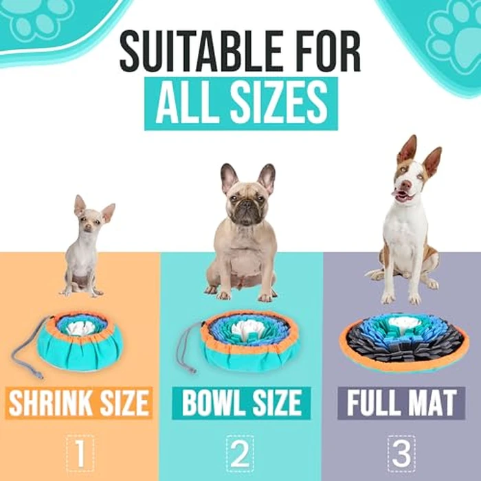 20" Dog Snuffle Mat - Interactive Dog Puzzle Toys for Enrichment - Large Slow Feeder Foraging Mat for Brain Games & Nosework Training - Washable Pet Sniff Mat with Training Clicker & Whistle by Friendly Barks - Image 4