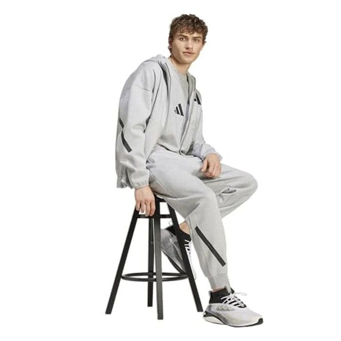 adidas Men's Z.N.E. Full-Zip Hoodie, Medium Grey Heather, Large by adidas - Image 4