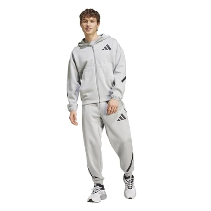 adidas Men's Z.N.E. Full-Zip Hoodie, Medium Grey Heather, Large by adidas - Image 5