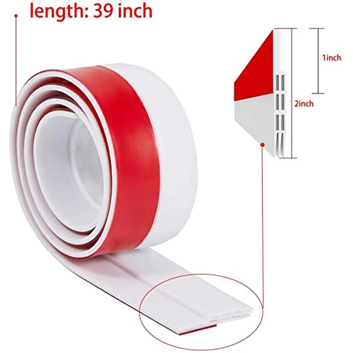 Door Draft Stopper Under Door Seal for Exterior/Interior Doors, Door Sweep Strip Under Door Draft Blocker, Soundproof Door Bottom Weather Stripping, 2" W x 39" L, (Black 2 Pack) by AIMINTSEN - Image 2