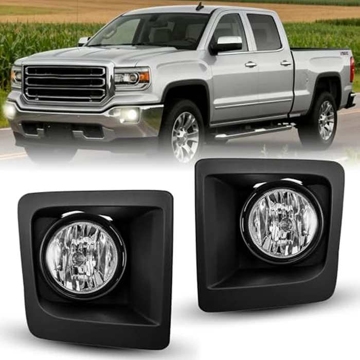 Nilight Fog Lights Assembly Compatible with 2014 2015 GMC Sierra 1500 Left Driver and Right Passenger Side Clear Lens w/H3 12V 20W Halogen Bulbs by Nilight - Used - Very Good condition