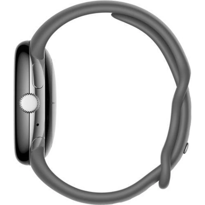 Google Pixel Watch 1 (Bluetooth + LTE) - 32GB - 30.4mm - Polished Silver Stainless Steel Case with Charcoal Fluoroelastomer Active Band by Google - Image 3