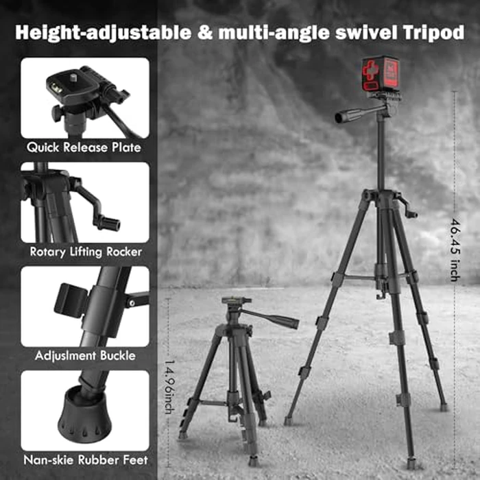 Motovera Self Leveling Laser Level 100ft, Green Cross Line with Tripod, 4 Brightness Modes & Pulse Function, Manual & Self-Leveling Modes, IP54 Waterproof for Picture Hanging, Tile, DIY Construction by Motovera - Image 4