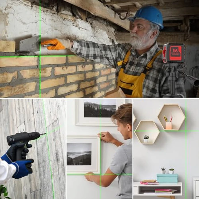 Motovera Self Leveling Laser Level 100ft, Green Cross Line with Tripod, 4 Brightness Modes & Pulse Function, Manual & Self-Leveling Modes, IP54 Waterproof for Picture Hanging, Tile, DIY Construction by Motovera - Image 6
