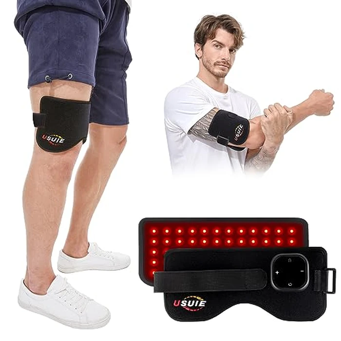 aGIOGIO Leg Heating Pad Wrap with Red Light Therapy for Knee & Leg Pain Relief, Muscle Injuries, RLS & More, 3 Infrared Heating Modes, Cordless Use for Elderly & Athletes by aGIOGIO - Used - Like New condition