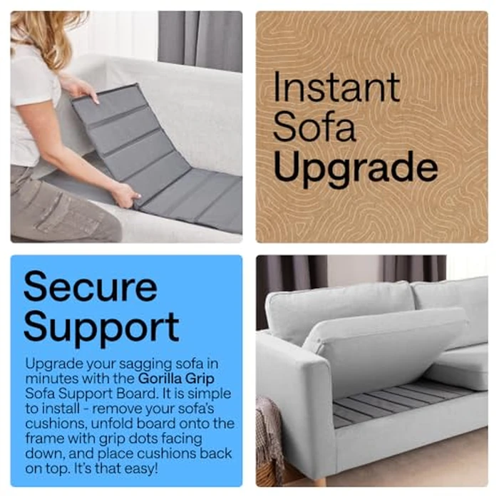GORILLA GRIP Sofas & Couches Cushion Support Board to Fix Sagging Sofa, 23" x 19" Armchair, Thick Plywood Boards Add Strong Seat Supports, Replacement Stuffing Under Living Room Furniture by Gorilla Grip - Image 3