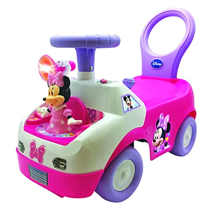 Kiddieland Minnie Dancing Ride-On Toy for Toddlers, Interactive Music, Lights and Sounds, Steering Wheel with Horn, Ages 2+, Durable Foot-to-Floor Push Car by Kiddieland - Used - Like New condition - US$40.70
