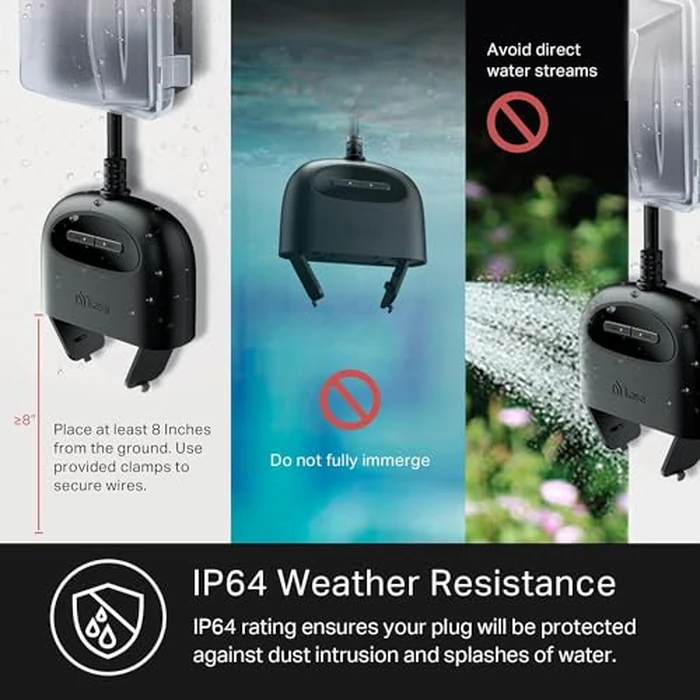 Kasa Smart Outdoor Smart Plug by TP-Link (KP400) - Smart WiFi Outlet with 2 Sockets, IP64 Waterproof, Works with Alexa and Google Home, 2.4GHz WiFi Required, No Hub Required, Sunset & Sunrise Offset by Kasa Smart - Image 3