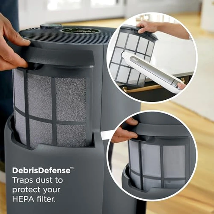 Shark Air Purifier for Home, NeverChange Max, 1,300 sq. ft. for Large Room, Kitchen, Home Office, HEPA-Exceeding Filter, Captures Pollutants, Pet Dander, Dust, Odor, Smoke, and More, HP301, Grey by Shark - Image 8