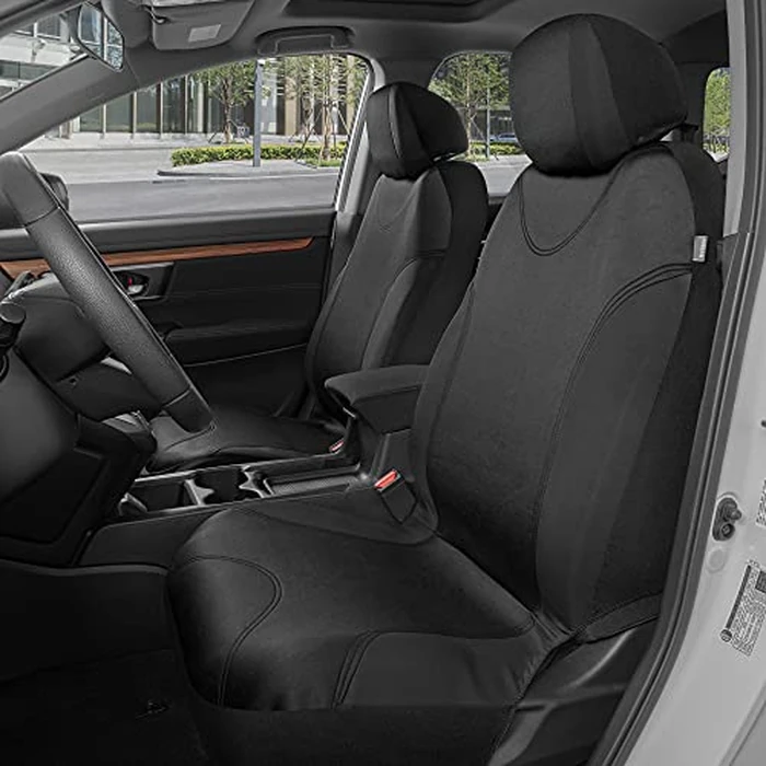 BDK Black Car Seat Covers Full Set - Universal Fit Matching Set Seat Covers for Trucks & Car Seat Protector for SUV - Front Seats, Rear Back Bench, & Headrest Seat Covers for Cars Interior Covers by BDK - Image 3