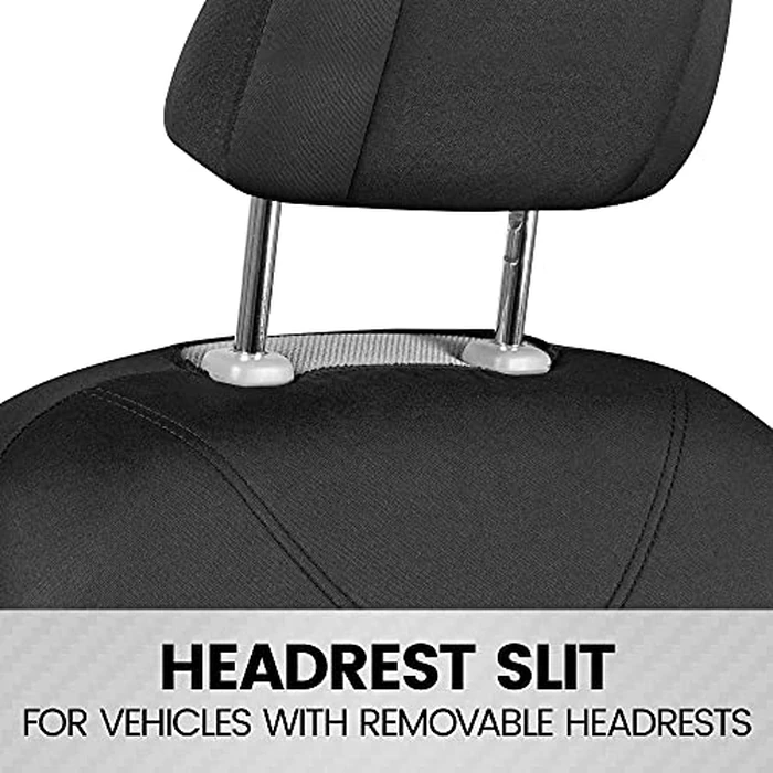 BDK Black Car Seat Covers Full Set - Universal Fit Matching Set Seat Covers for Trucks & Car Seat Protector for SUV - Front Seats, Rear Back Bench, & Headrest Seat Covers for Cars Interior Covers by BDK - Image 5