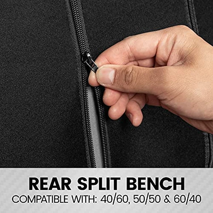 BDK Black Car Seat Covers Full Set - Universal Fit Matching Set Seat Covers for Trucks & Car Seat Protector for SUV - Front Seats, Rear Back Bench, & Headrest Seat Covers for Cars Interior Covers by BDK - Image 7