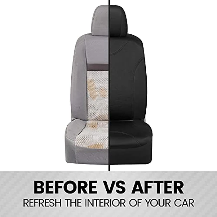 BDK Black Car Seat Covers Full Set - Universal Fit Matching Set Seat Covers for Trucks & Car Seat Protector for SUV - Front Seats, Rear Back Bench, & Headrest Seat Covers for Cars Interior Covers by BDK - Image 8