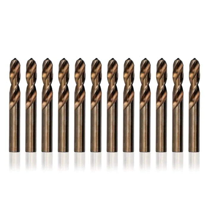 Drill America D/ASTCO17/64P12 17/64" Cobalt Heavy Duty Split Point Stub Drill Bit (Pack of 12), D/ASTCO Series by Drill America - Image 1