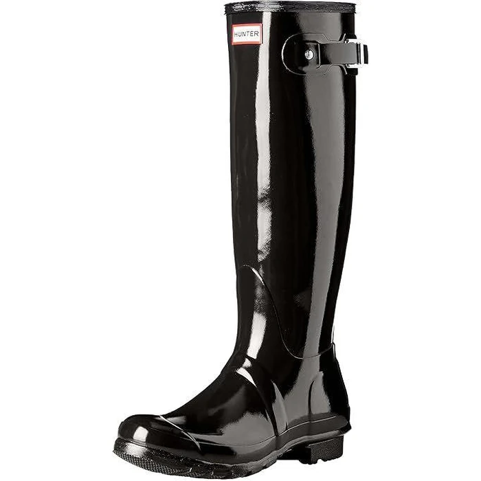 Hunter Women's Original Tall Gloss Rain Boots 7 - Black by Hunter - Image 2