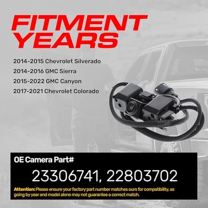Master Tailgaters Replacement for Backup Tailgate Camera Chevrolet Silverado/GMC Sierra 2014-2015 Part# 23306741, 22803702 (MC-CSGS14OE) by Master Tailgaters - Image 2