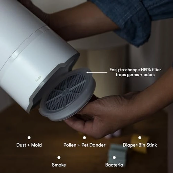 Frida Baby 3-in-1 Baby Air Purifier for Allergy Relief, Sound Machine for Sleeping + Nightlight, HEPA Filter Purifier for Bedroom with 3 Fan Speeds, Easy-Change Filter, Auto-Off Timer by Frida Baby - Image 3