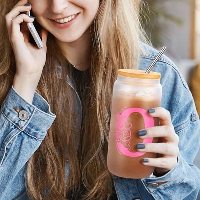 JSENGIFT Teen Girl Gifts Trendy Stuff, Easter Birthday Gifts for Teen Girls Personalized Monogrammed Pink Gifts for Women Initial O Christmas Valentines Day Ideas Present by JSENGIFT - Image 3