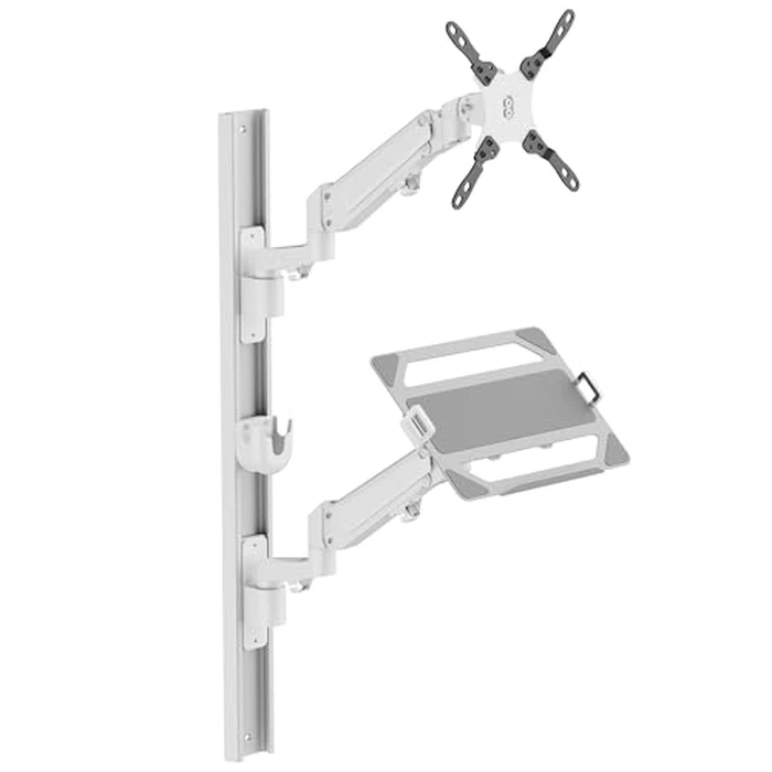 ZeboZap ZLTV8022 Wall Monitor Mount with Keyboard Tray | Fits 17 to 43 Inch | Single Monitor Wall Mount with Laptop Tray | Home Office, Bedside, Healthcare | White | 26.4 lbs by CondoMounts - Image 4